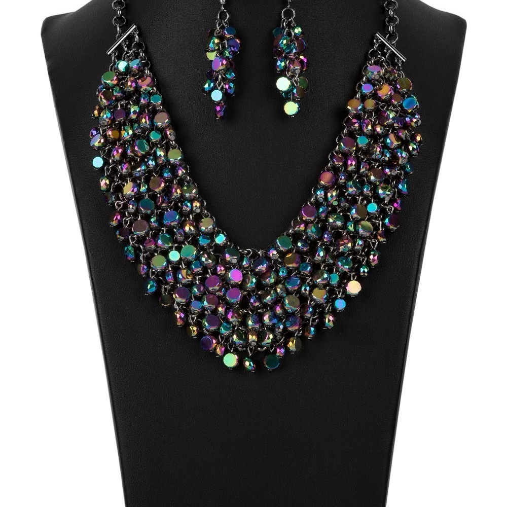 Paparazzi accessories multi elegant necklace with matching earrings